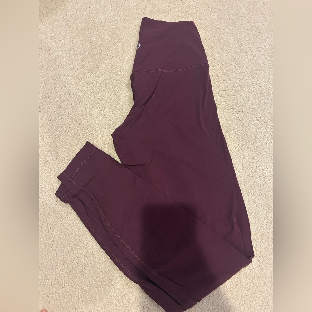 Women’s Align Burgundy longer Leggings size 6